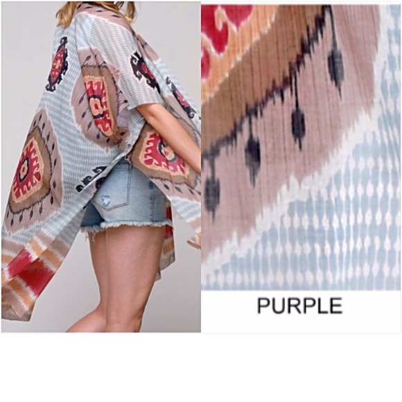 Bohemian Beach Coverup Kimono Cardi O/S - Picture 5 of 8